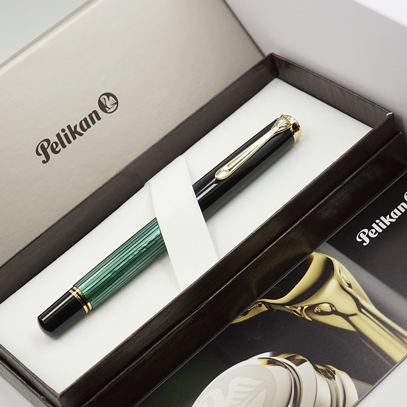 【新品】ペリカン スーベレーンM800グリーンストライプ 万年筆文房具