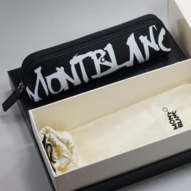 モンブラン サルトリアル 2本用 ペンポーチ ペンケース ジップトップ カリグラフィー ブラック 黒 イタリア製